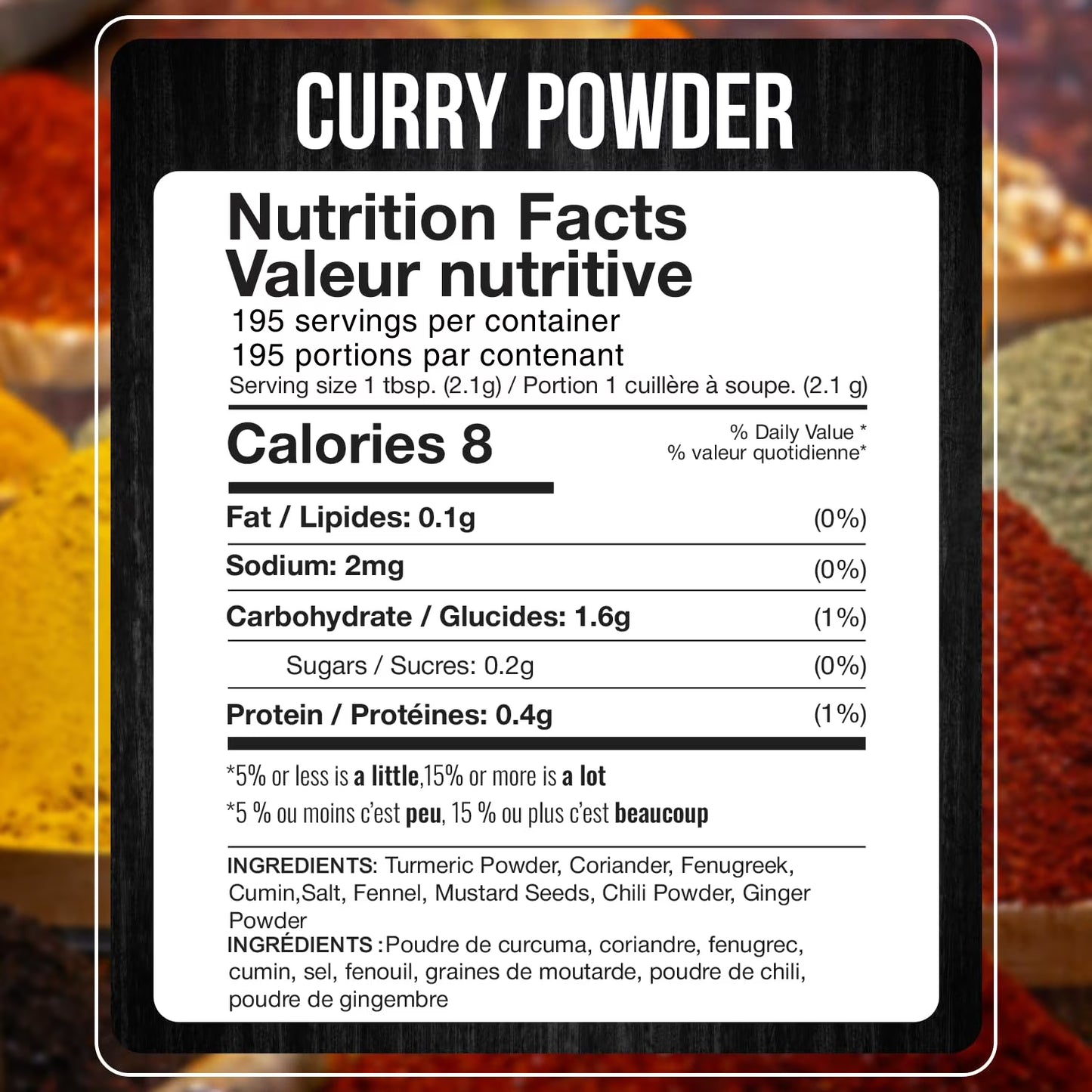 Curry Powder - 14.4 oz (410G) - Authentic Blend of Spices, Perfect for Culinary Adventures, Securely Packaged