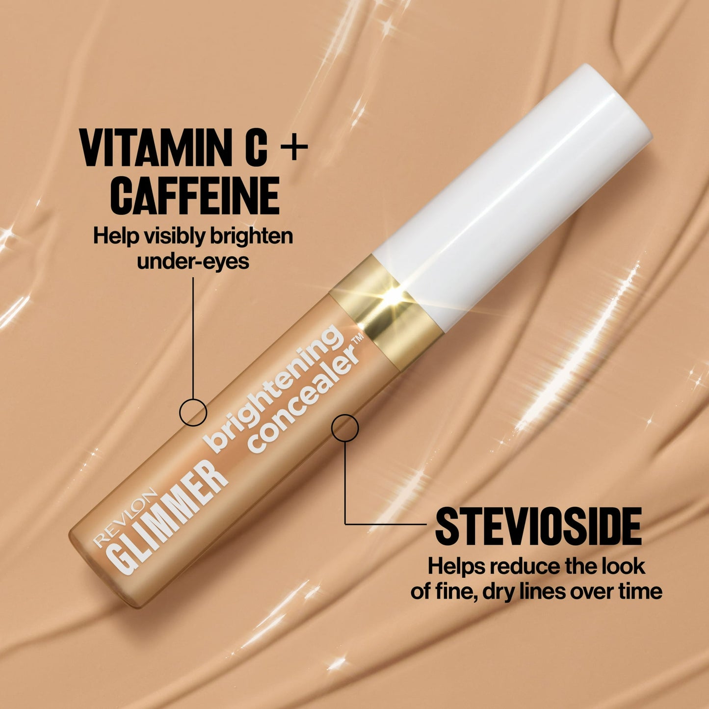 Revlon Glimmer Brightening Liquid Concealer, Buildable Coverage, 175, 0.3 fl oz