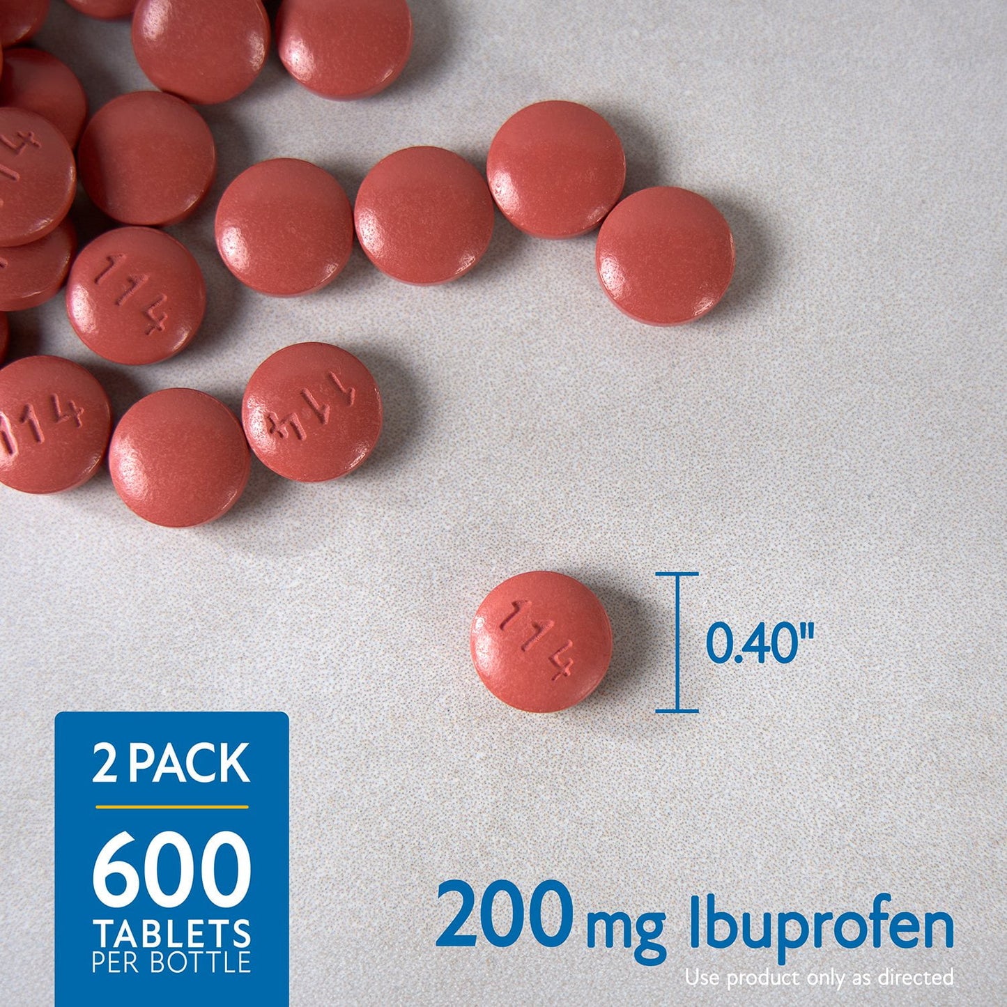 Member's Mark Ibuprofen Pain Reliever and Fever Reducer Tablet, 200 mg, 1200 ct.