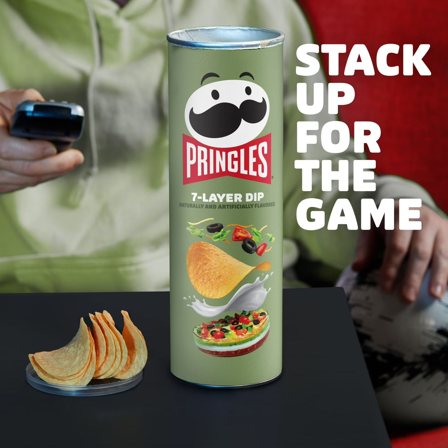 Pringles 7-Layer Dip Potato Crisps Chips, Lunch Snacks, 5.5 oz Canister