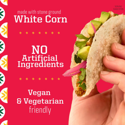 La Tiara Authentic Mexican White Corn Taco Shells, Meal Prep, 18 Count, 3.8 oz