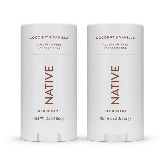 Native Deodorant, Aluminum Free, Coconut & Vanilla, 2.3 oz, 2 Count