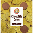 Gold Candy Coins, 50 Count Milk Chocolate Coins for Holidays, Parties, Birthdays & Celebrations