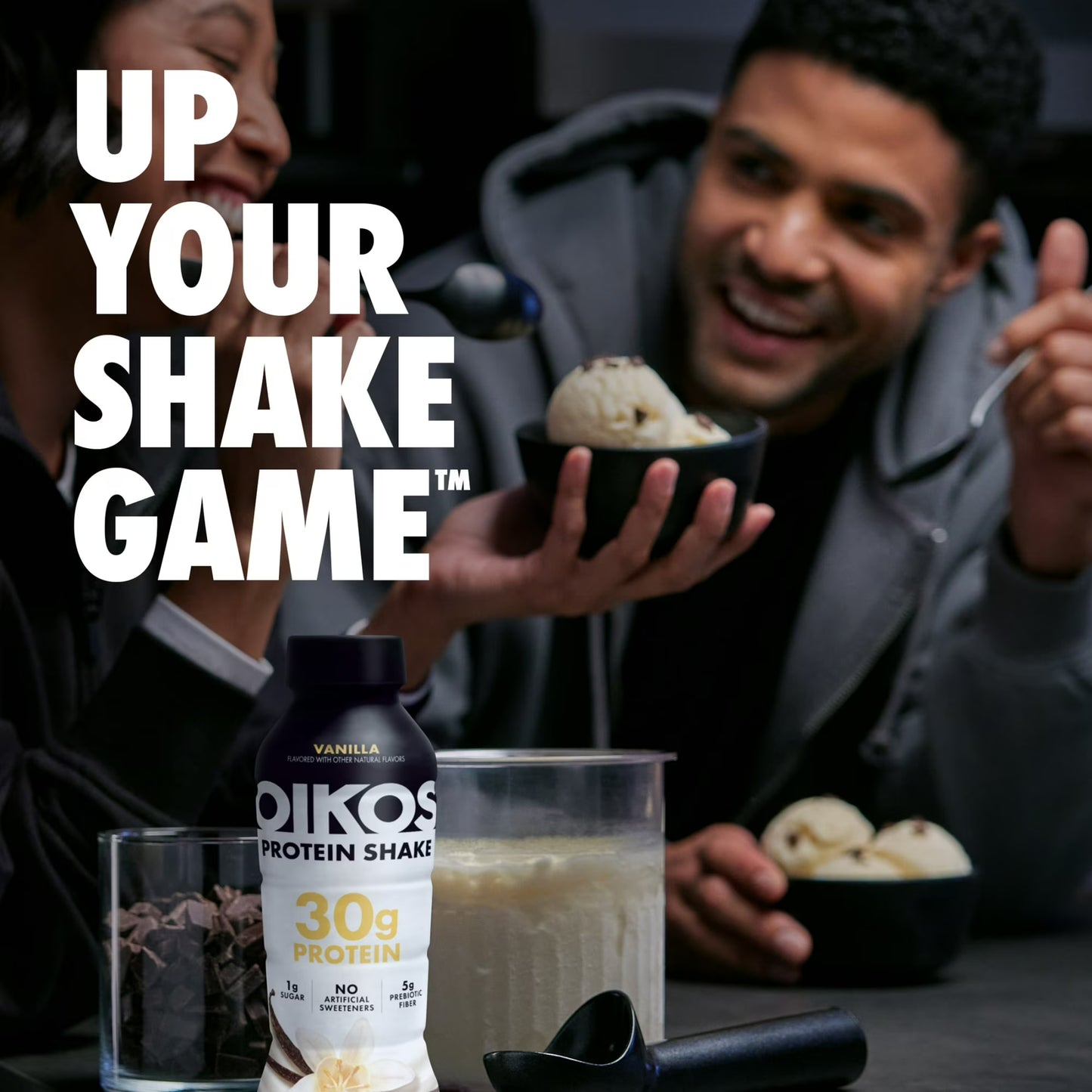 Oikos Protein Shake, Shelf Stable, Chocolate, 30g Protein, 12 fl oz, 4 Count Bottles