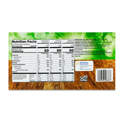 Great Value Fruit Variety Pack Applesauce, 3.2 oz, 24 Pouches
