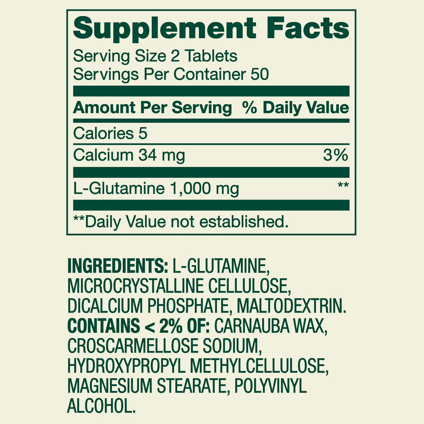 Spring Valley L-Glutamine Tablets Dietary Supplements, 500 mg, 100 Count