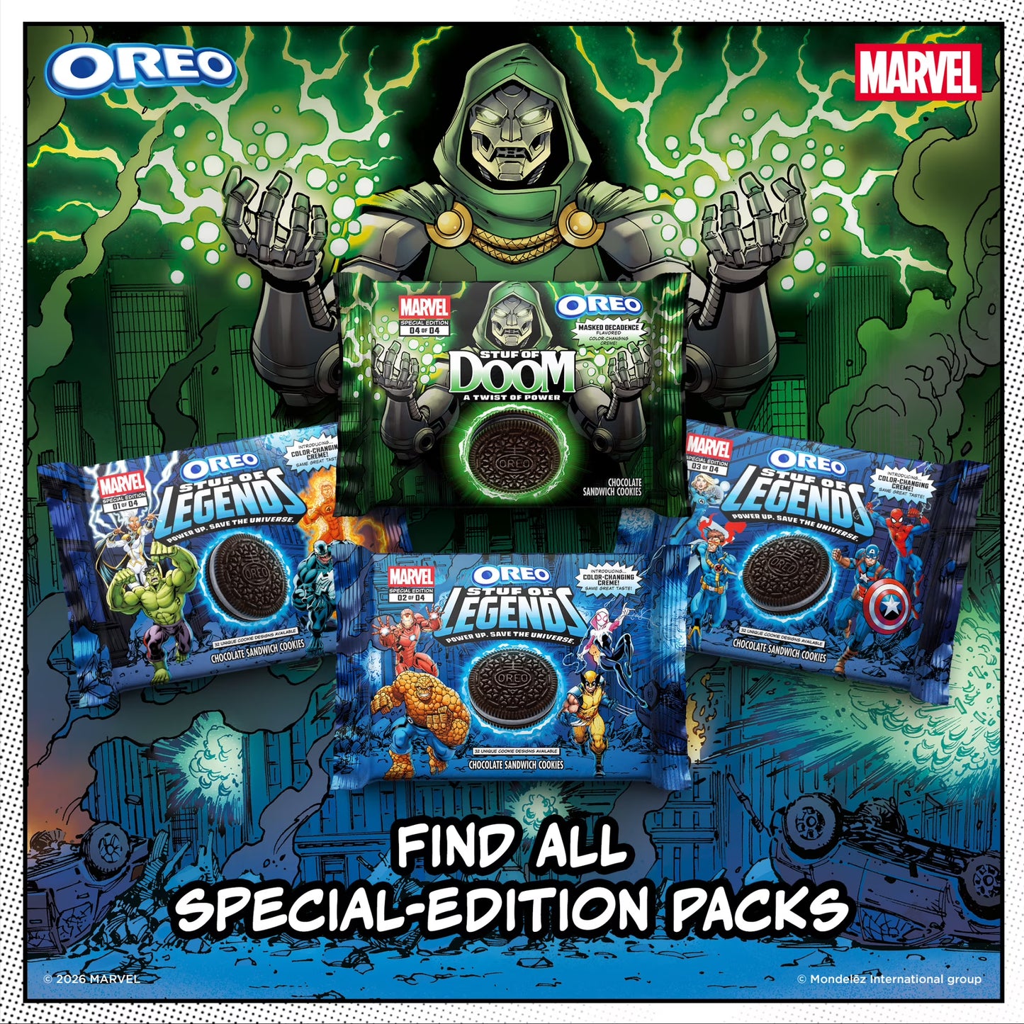 MARVEL OREO Stuf of Doom Chocolate Sandwich Cookies, Special Edition, 10.68 oz