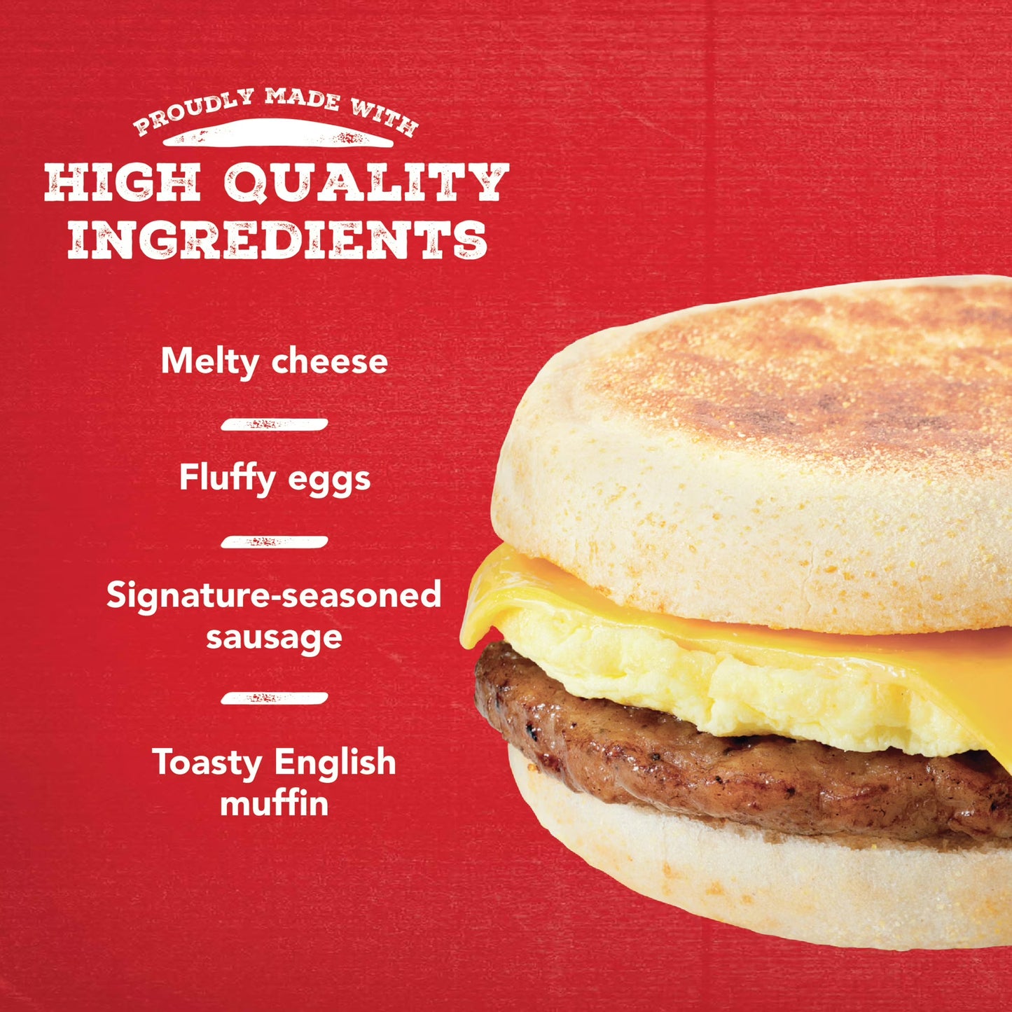 Jimmy Dean Frozen Breakfast Sandwich, Sausage Egg & Cheese English Muffin, 8 Count