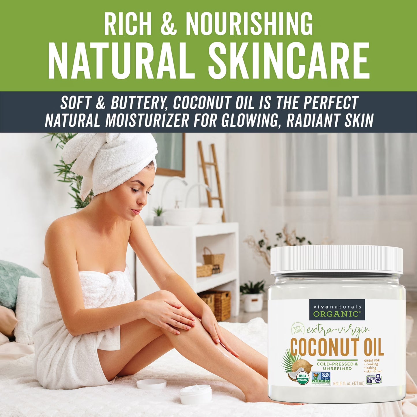 Viva Naturals Organic Extra-Virgin Coconut Oil, 16 fl oz