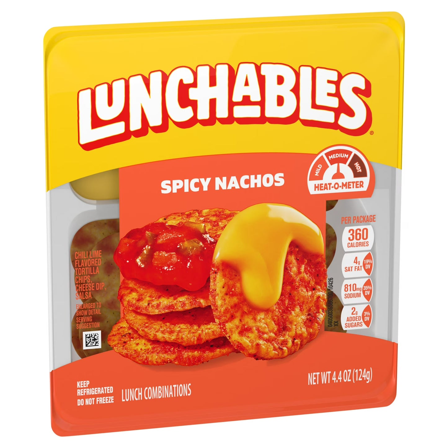 Lunchables Spicy Nachos with Chili Lime Flavored Tortilla Chips, Cheese Dip & Salsa, 4.4 oz Pack