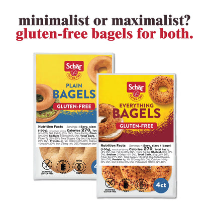 Schar Gluten Free Pre-Sliced Everything, Gluten Free Chewy Bagels, 14.1oz