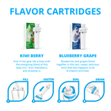 Cirkul 32oz Matte Black Stainless Steel Starter Kit with Matte Black Cirkul Lid 2.0 and 2 Flavor Cartridges (Blueberry Grape & Kiwi Berry)