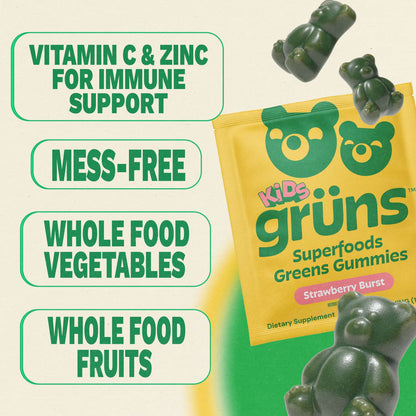 Gruns Kids Organic Superfood Greens Multivitamin Gummies, 25 ct.