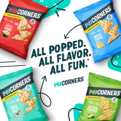 PopCorners Popped Corn Snacks, 3 Flavor Variety Pack Chips Gluten Free, 1oz 20 count