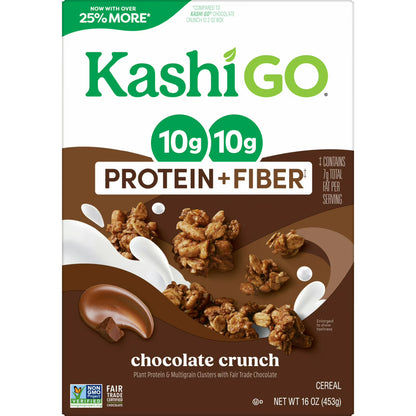 Kashi GO Chocolate Crunch Protein Cereal Box, 16 oz