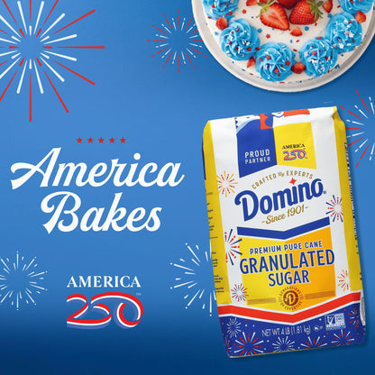 Domino Pure Cane Sugar, 4 lb Bag, Summer Baking, Cakes, Cookies, Limited Edition