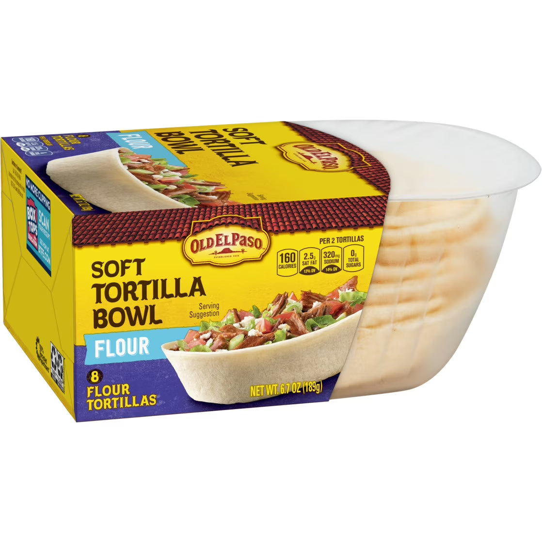 (4 pack) Old El Paso Soft Tortilla Bowls, Flour, 8 Count., 6.7 oz.