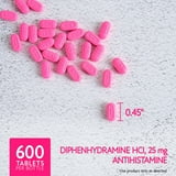 Member’s Mark Allergy Relief Tablets, 25 mg Diphenhydramine HCL, 600 ct.