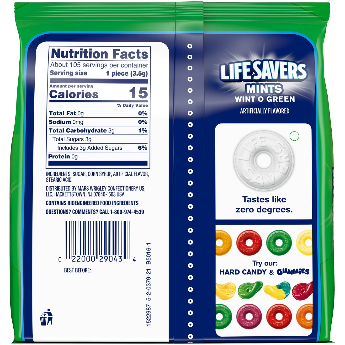 Life Savers Wint-O-Green Breath Mints Hard Candy, Sharing Size - 13 oz