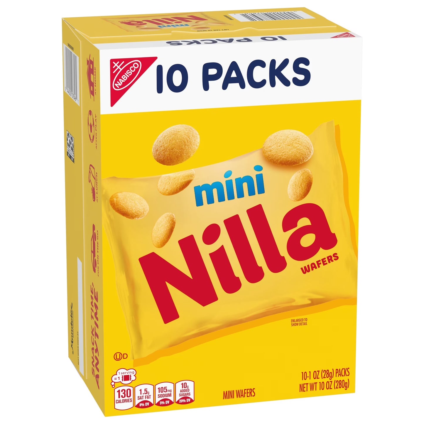 NILLA Wafers Mini Vanilla Wafer Cookies, 10 Snack Packs