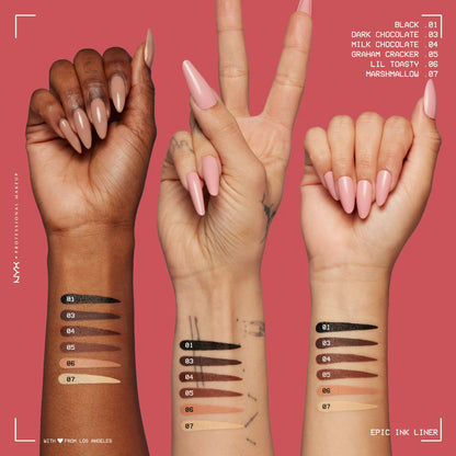NYX Professional Makeup Epic Ink Liner, Waterproof Liquid Eyeliner Pen - Lil Toasty, Lil Toasty, 0.03 fl oz