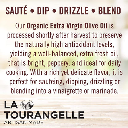 (6 pack) La Tourangelle Organic Extra Virgin Olive Oil, 25.4 fl oz (750 ml)
