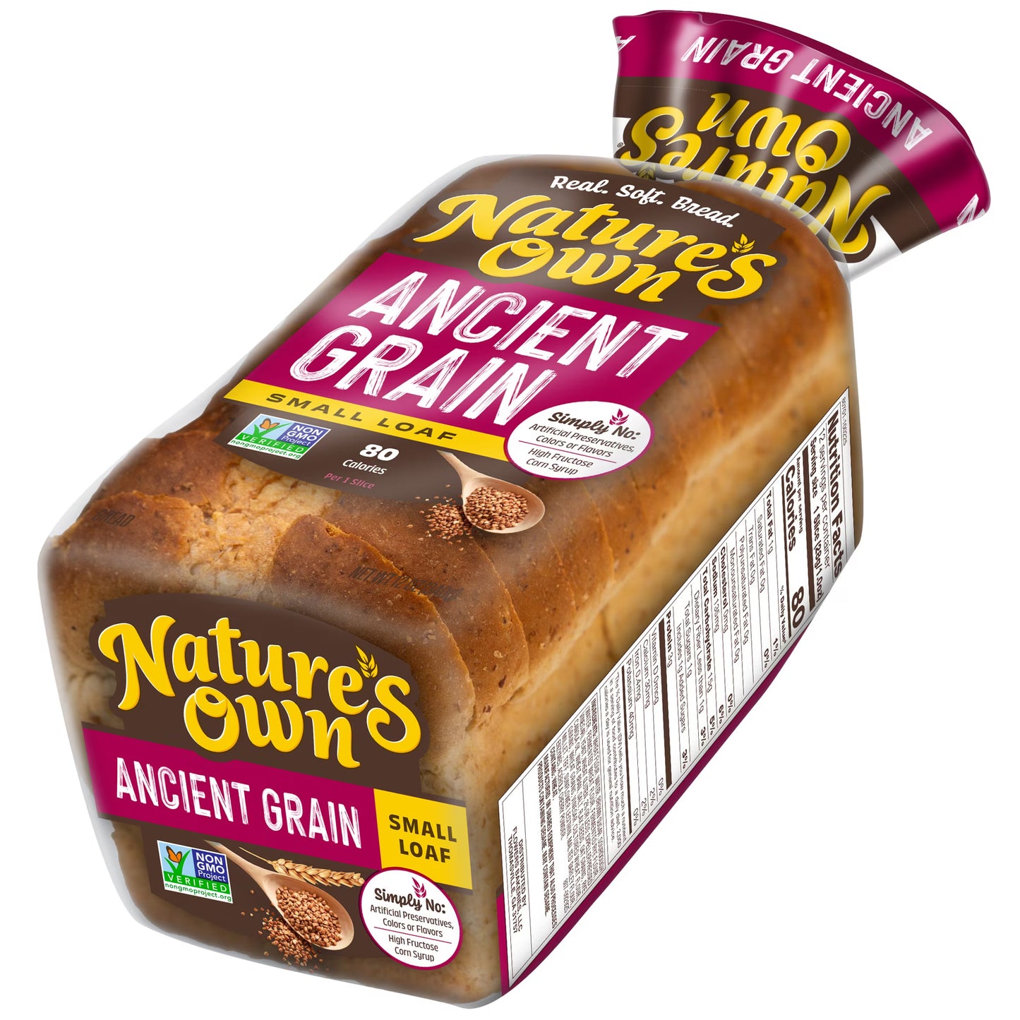 Nature's Own Ancient Grain, Non-GMO Small Loaf Bread, Sandwich Bread, 12 oz Loaf