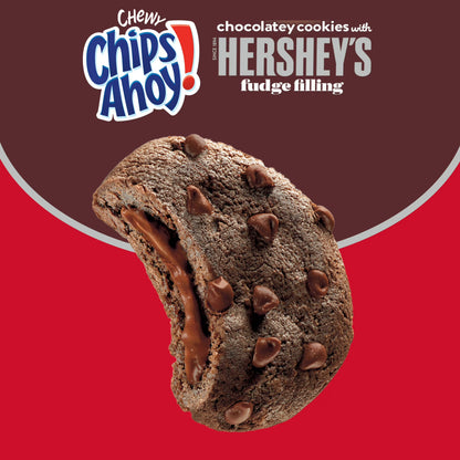 CHIPS AHOY! Chewy Chocolatey Hershey's Fudge Filled Soft Chocolate Chip Cookies, Family Size, 14.85 oz