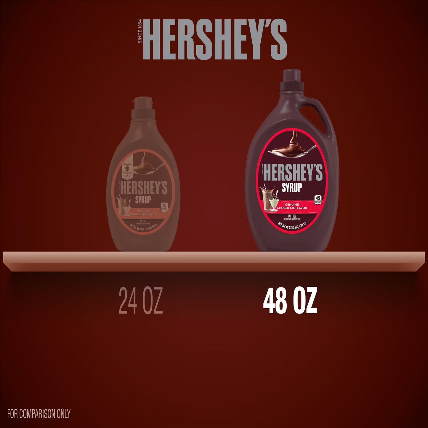 Hershey's Chocolate Flavored Syrup, Bulk Bottle 48 oz