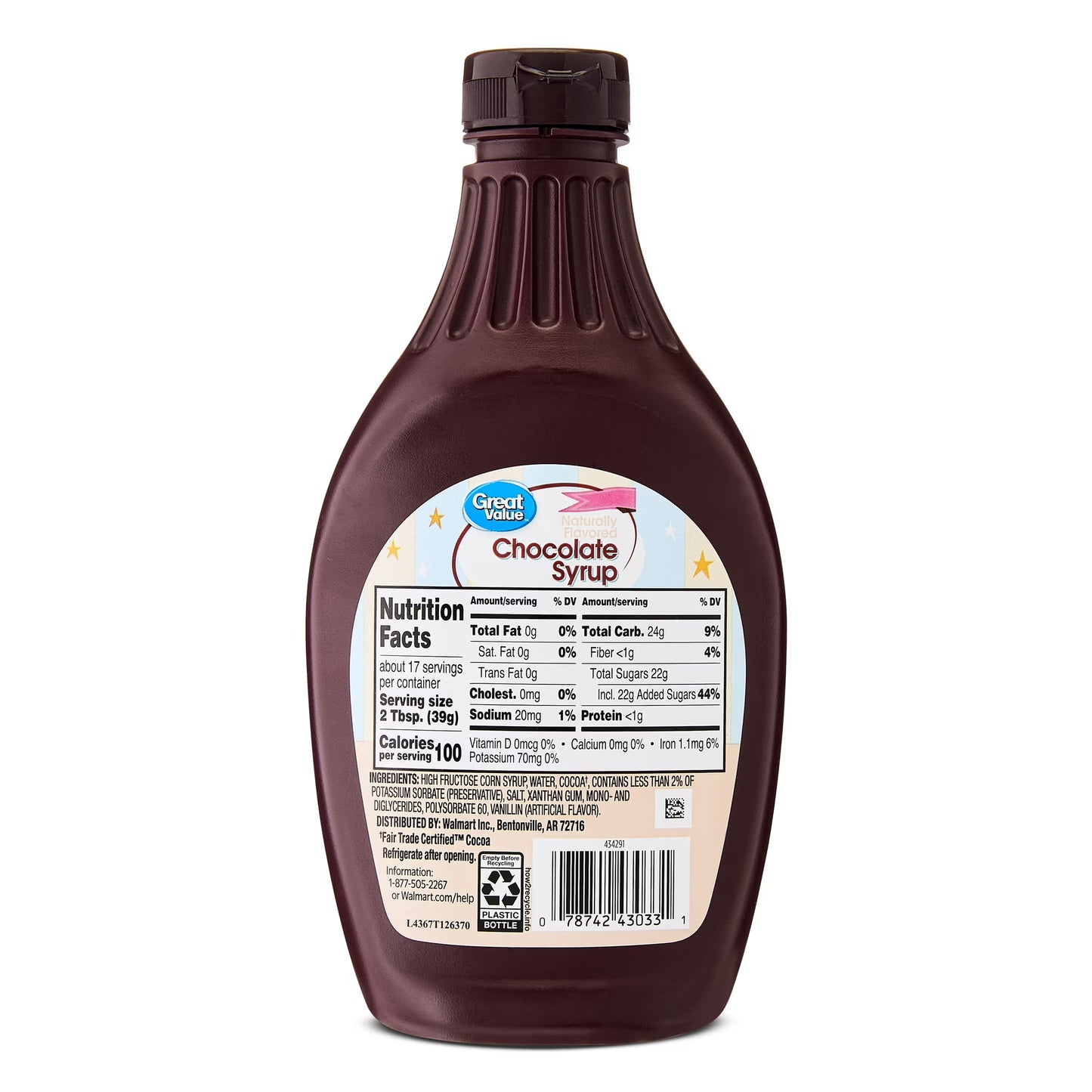 Great Value Chocolate Syrup, 24 oz