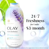 Olay Fresh Radiance Body Wash with Essence of Birch Water and Lavender, Vitamin B3 and Antioxidant Blend, 22 fl oz