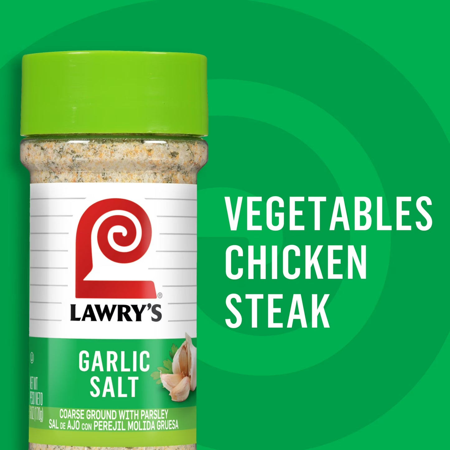 Lawry's Kosher Coarse Ground With Parsley Garlic Salt, 6.0 oz Bottle