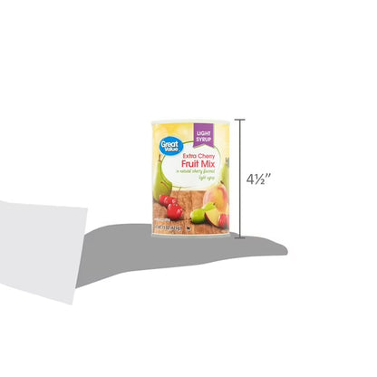 Great Value Light Syrup Extra Cherry Fruit Mix, 15 oz