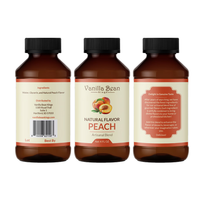 Peach Extract for Baking and Flavoring - 4 OZ - Naturals Flavors for Baked Goods, Desserts, & Cooking (Peach Extract)