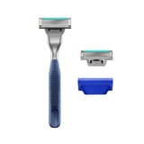 Harry's Plus Shaving Razor for Men with 2 Razor Blade Refill Cartridges, Tide