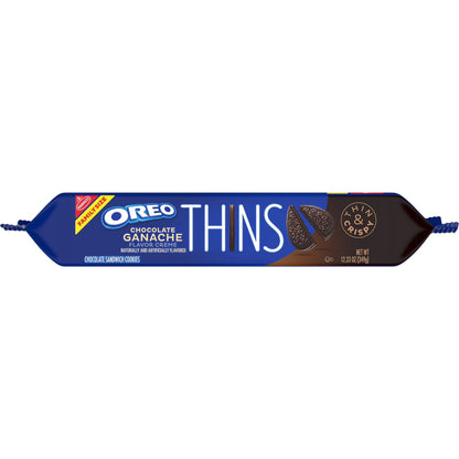 OREO Thins Chocolate Ganache Creme Chocolate Sandwich Cookies, Family Size, 12.33 oz