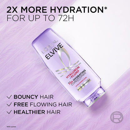 L'Oreal Paris Elvive Hyaluron Plump Hydrating Hair Conditioner, Moisturizing, Squeeze, 13.5 fl oz