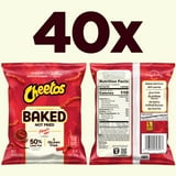 Baked Cheetos Crunchy 50% Less Fat Flamin’ Hot Cheese Flavored Snacks Bag, 1 oz 40 pack
