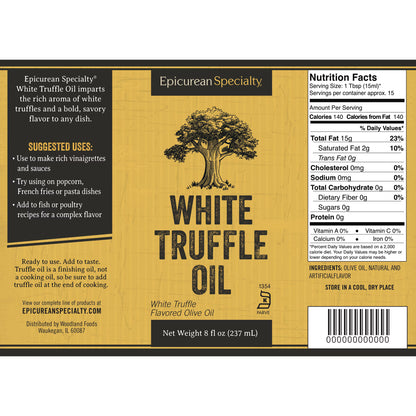 Woodland Gourmet White Truffle Oil Glass, 8oz