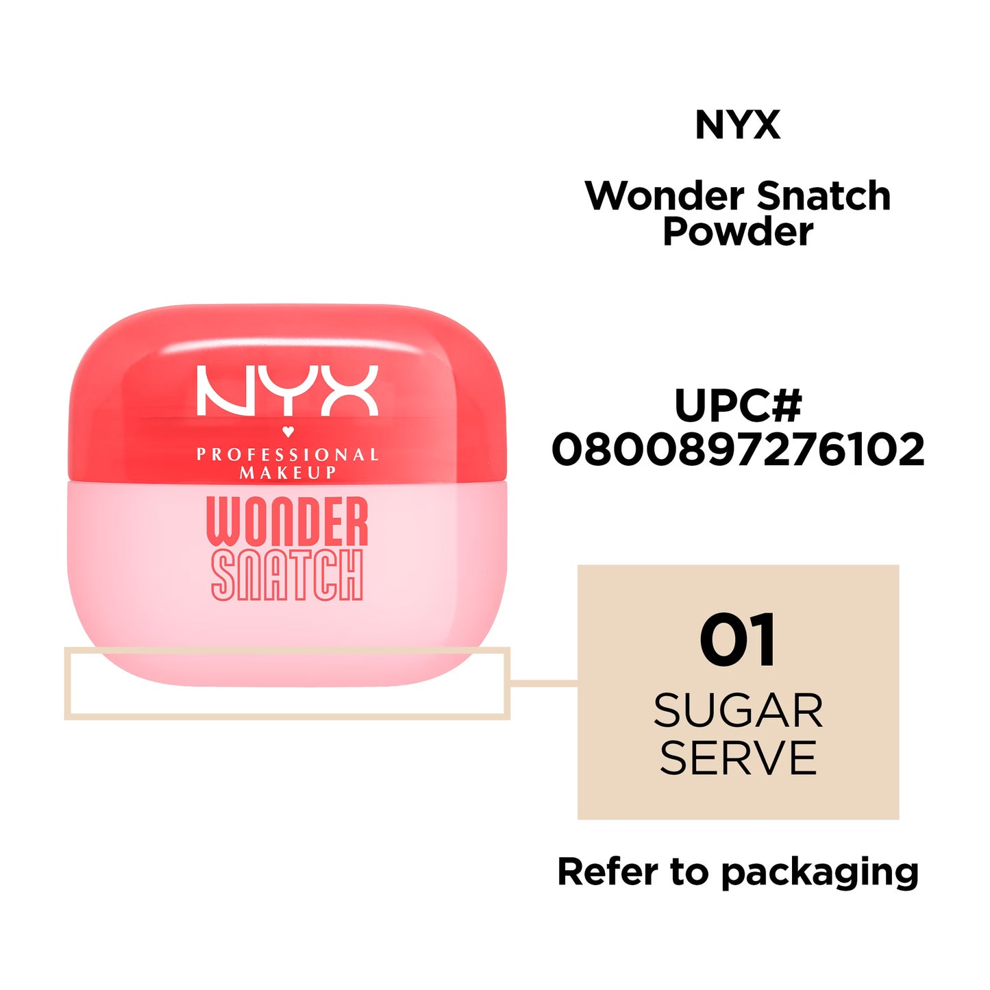 NYX Professional Makeup Wonder Snatch Translucent Setting Makeup Finishing Powder, Sugar Serve 01