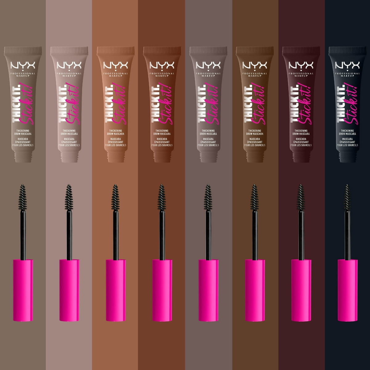 NYX Professional Makeup Thick It Stick It Thickening Brow Gel, Rich Auburn