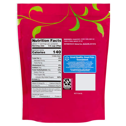 (2 pack) Great Value Sweetened Dried Cranberries, 24 oz