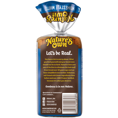 Nature's Own Homestyle White, Non-GMO Small Loaf Bread, Sandwich Bread, 12 oz Loaf