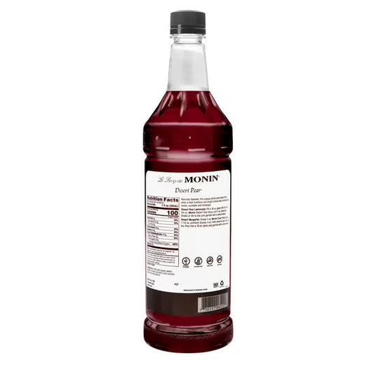 Monin - Desert Pear Syrup, Bold Flavor of Prickly Pear Cactus, Natural Flavors, Great for Iced Teas, Lemonades, Cocktails, Mocktails, and Sodas, Non-GMO, Gluten-Free (1 Liter)