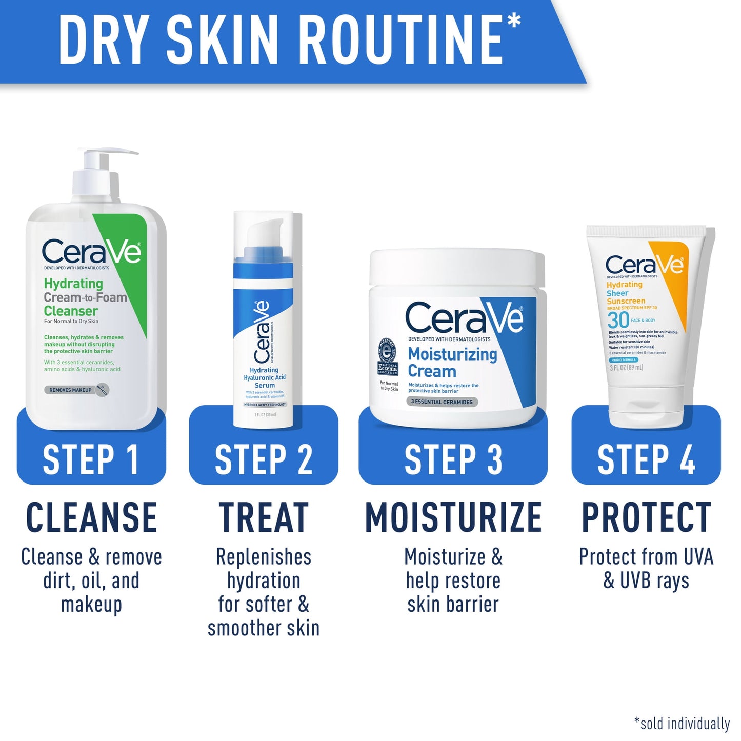CeraVe Face Wash Hydrating Cream-to-Foam Cleanser Makeup Remover Hyaluronic Acid Fragrance Free 12 fl oz