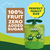 GoGo squeeZ No Sugar Added Apple Apple Applesauce & Fruit Puree Pouches, 3.2 oz (24 Pack)