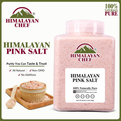 Himalayan Chef Himalayan Pink Salt Fine Grain, Plastic Jar-5 lbs