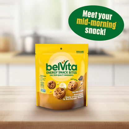 belVita Energy Snack Bites, Banana, Dark Chocolate and Sunflower Seed, 5 oz