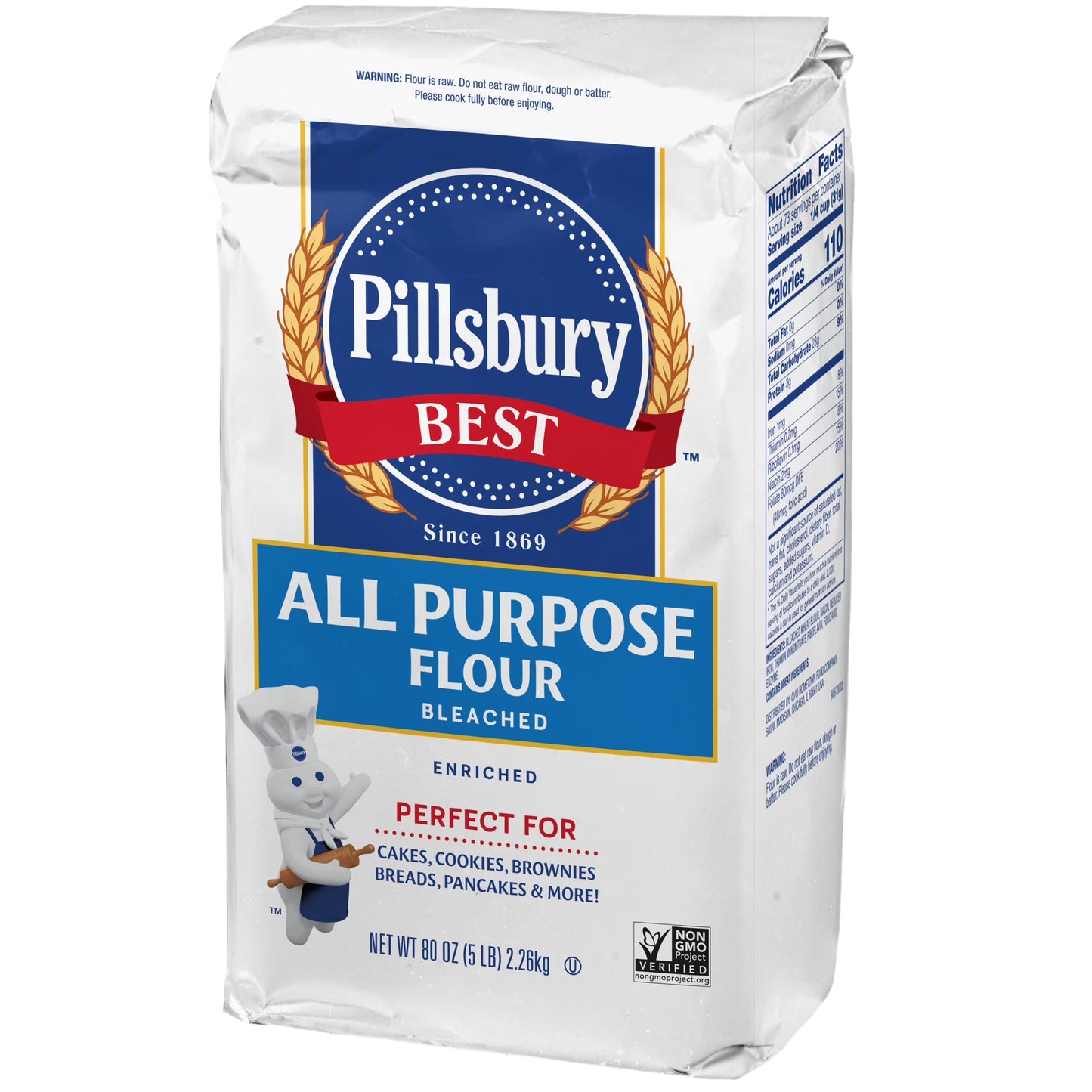 (2 pack) Pillsbury Best Bleached All Purpose Flour, 5 lb Bag