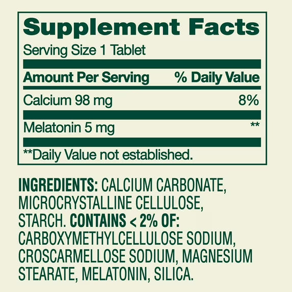 Spring Valley Melatonin Tablets Sleep Support Dietary Supplement, 5 mg, 120 Count